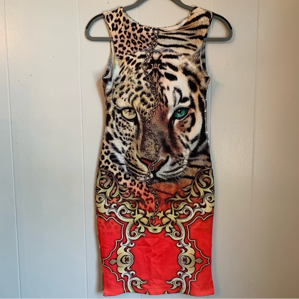 Mini dress with sequins